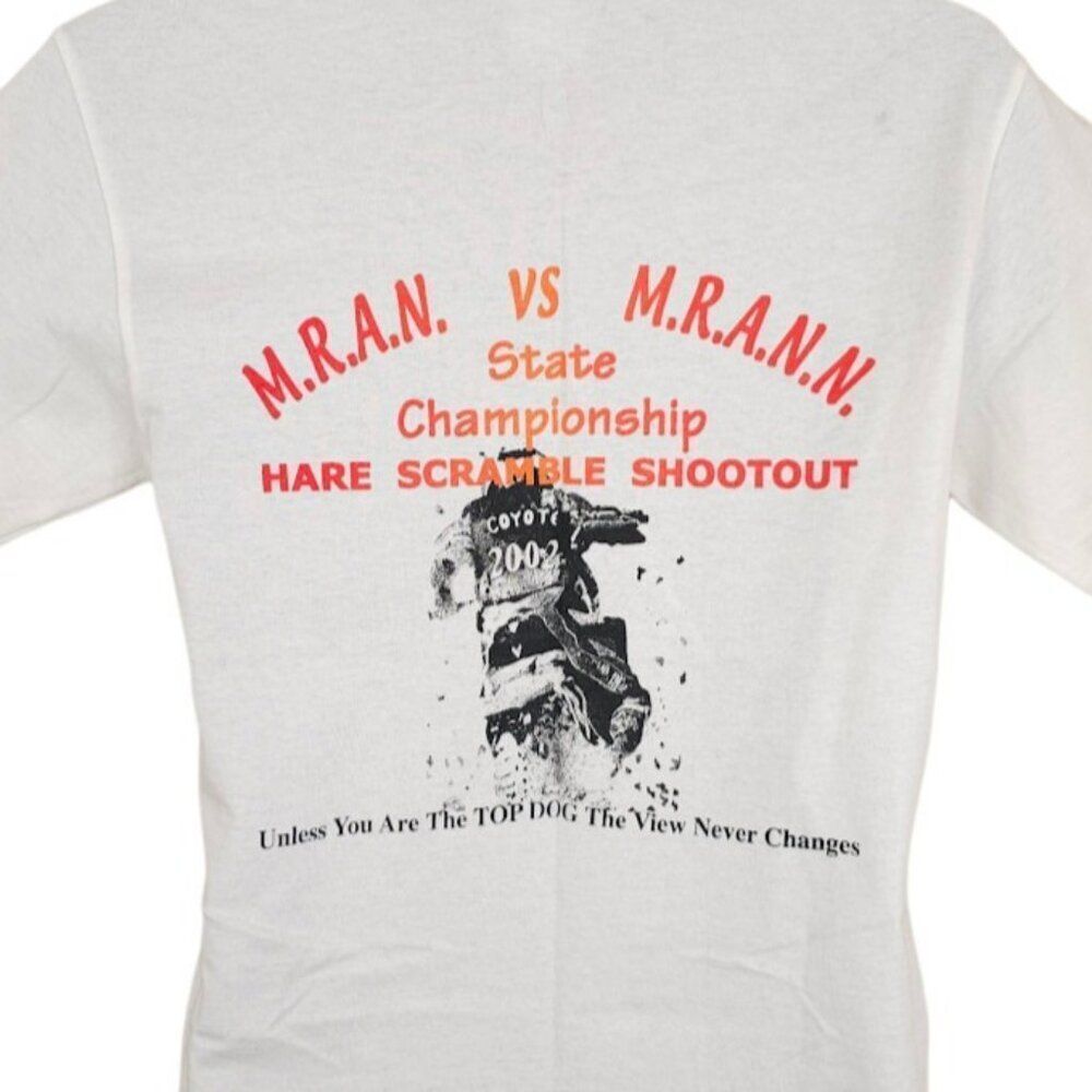 Vintage Motocross T Shirt Mens Size Small White Y2K MRAN Motorcycle Racing